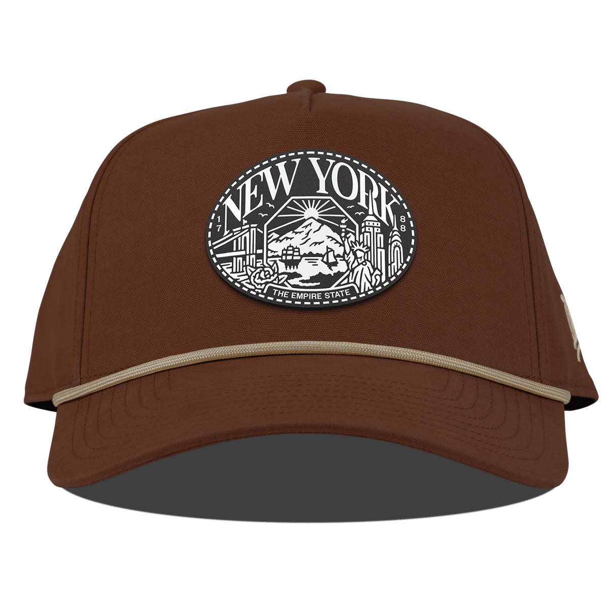 New York Traveler Curved Canvas 5 Panel Rope Vintage Rust