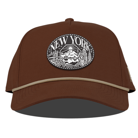 New York Traveler Curved Canvas 5 Panel Rope Vintage Rust
