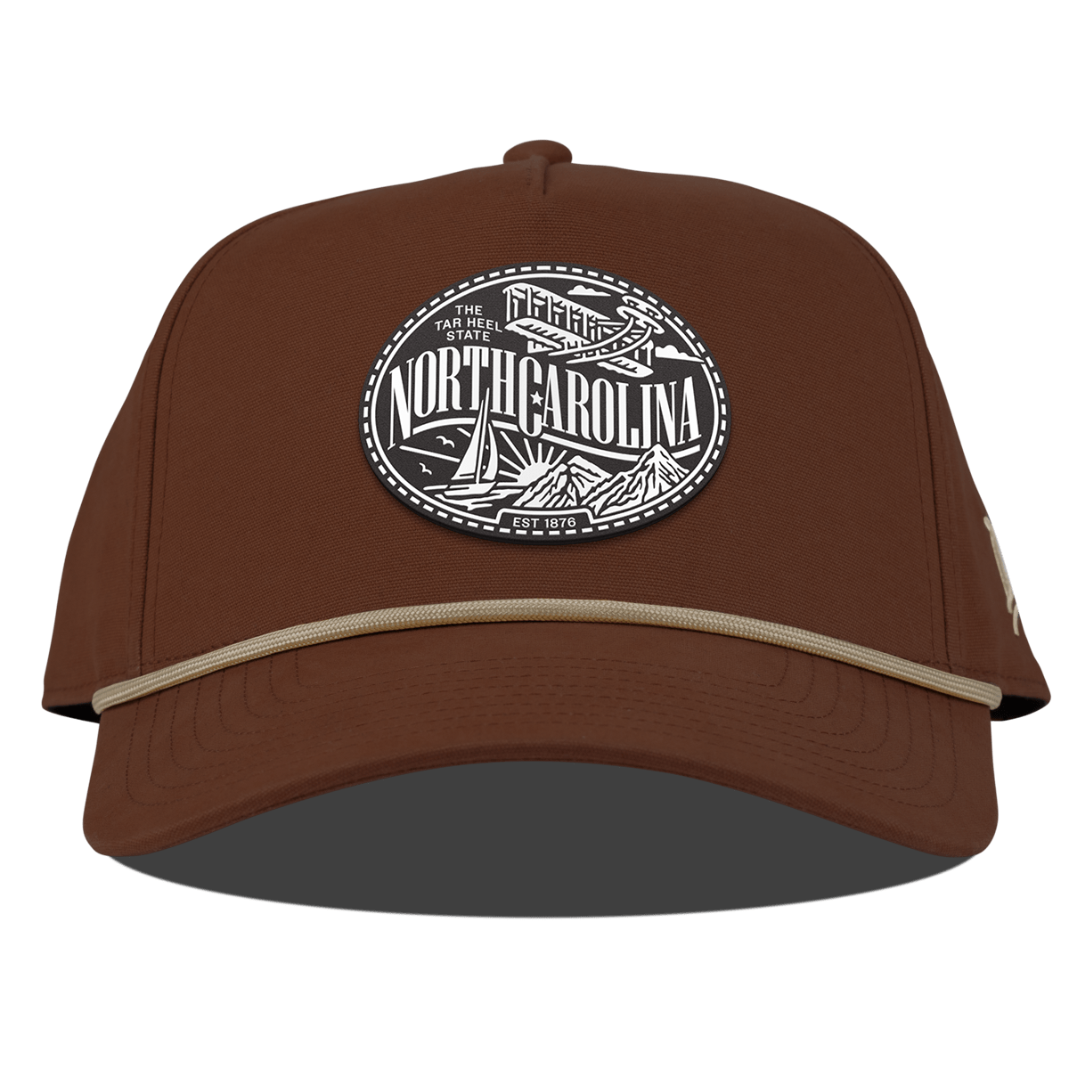 North Carolina Traveler Curved Canvas 5 Panel Rope Vintage Rust