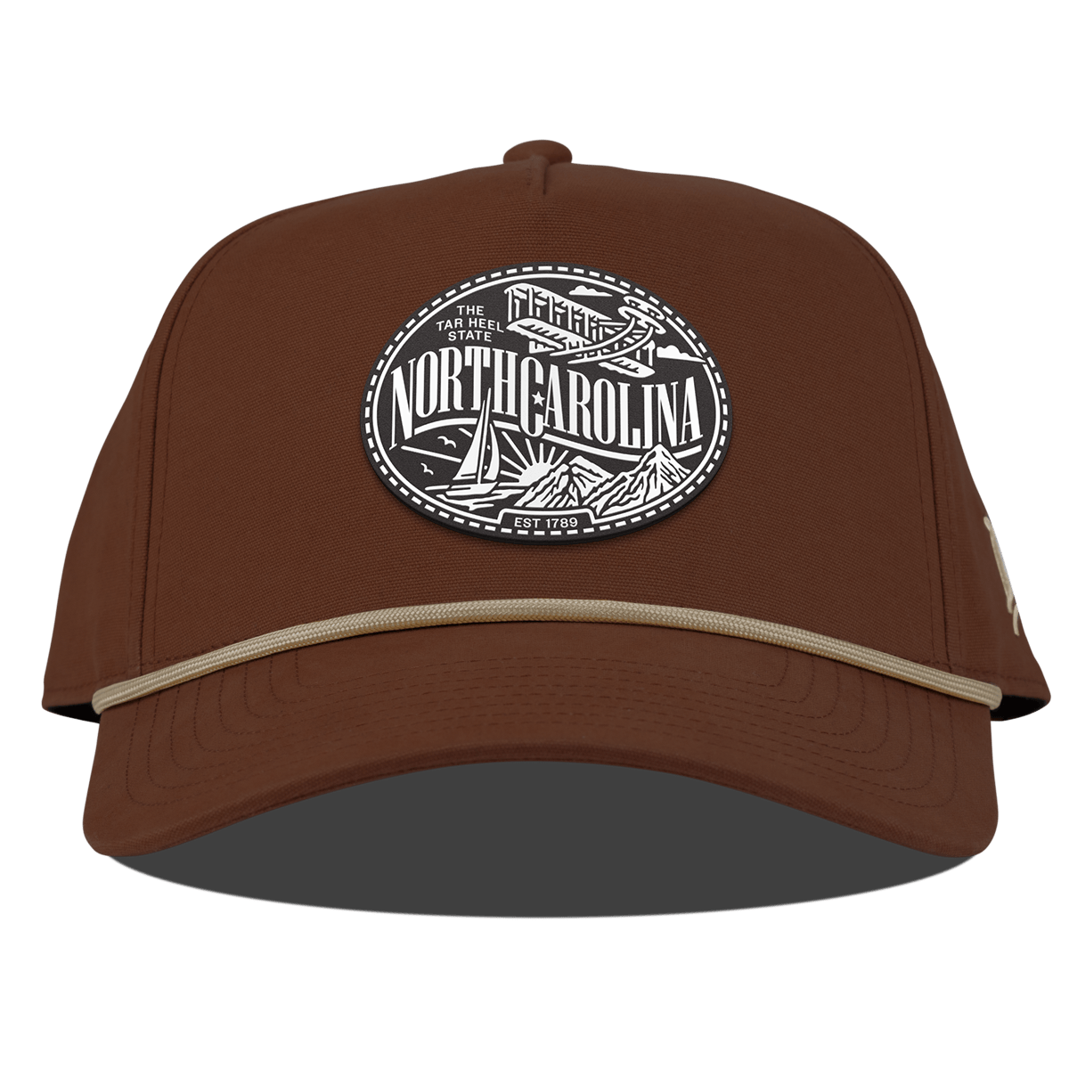 North Carolina Traveler Curved Canvas 5 Panel Rope Vintage Rust