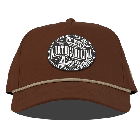 North Carolina Traveler Curved Canvas 5 Panel Rope Vintage Rust