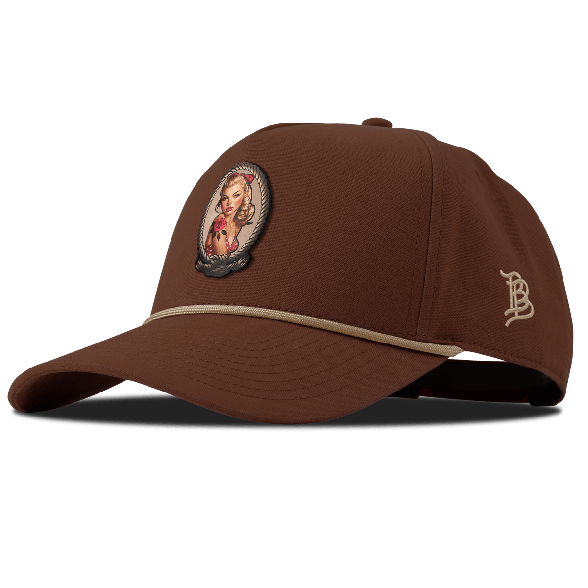 Portrait Piece Curved Canvas 5 Panel Rope Vintage Rust
