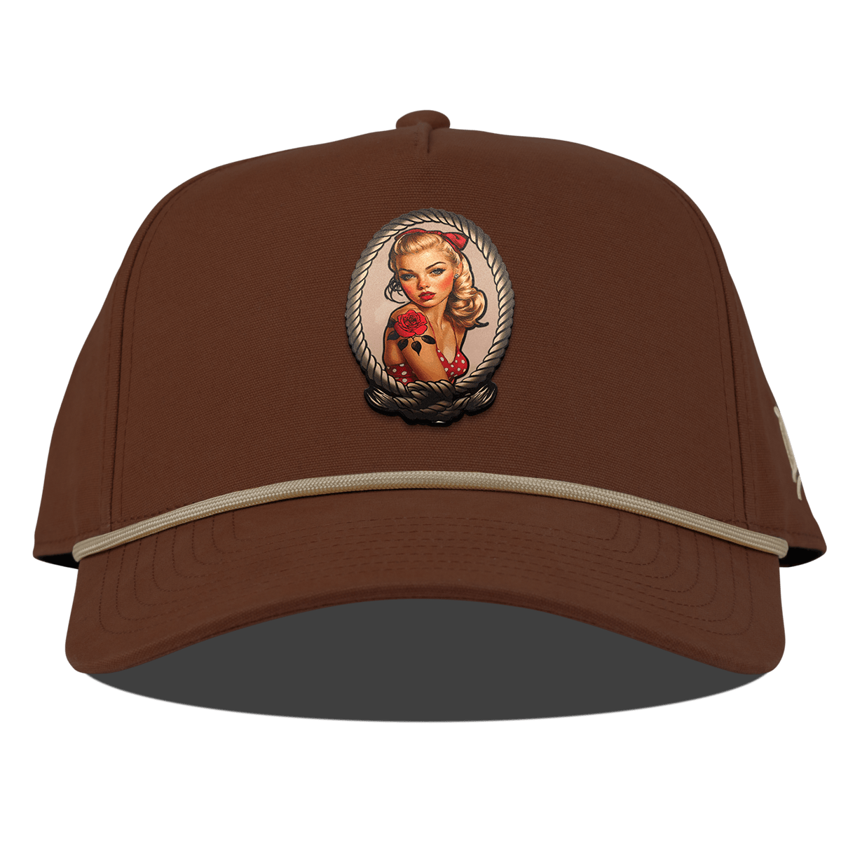 Portrait Piece Curved Canvas 5 Panel Rope Vintage Rust