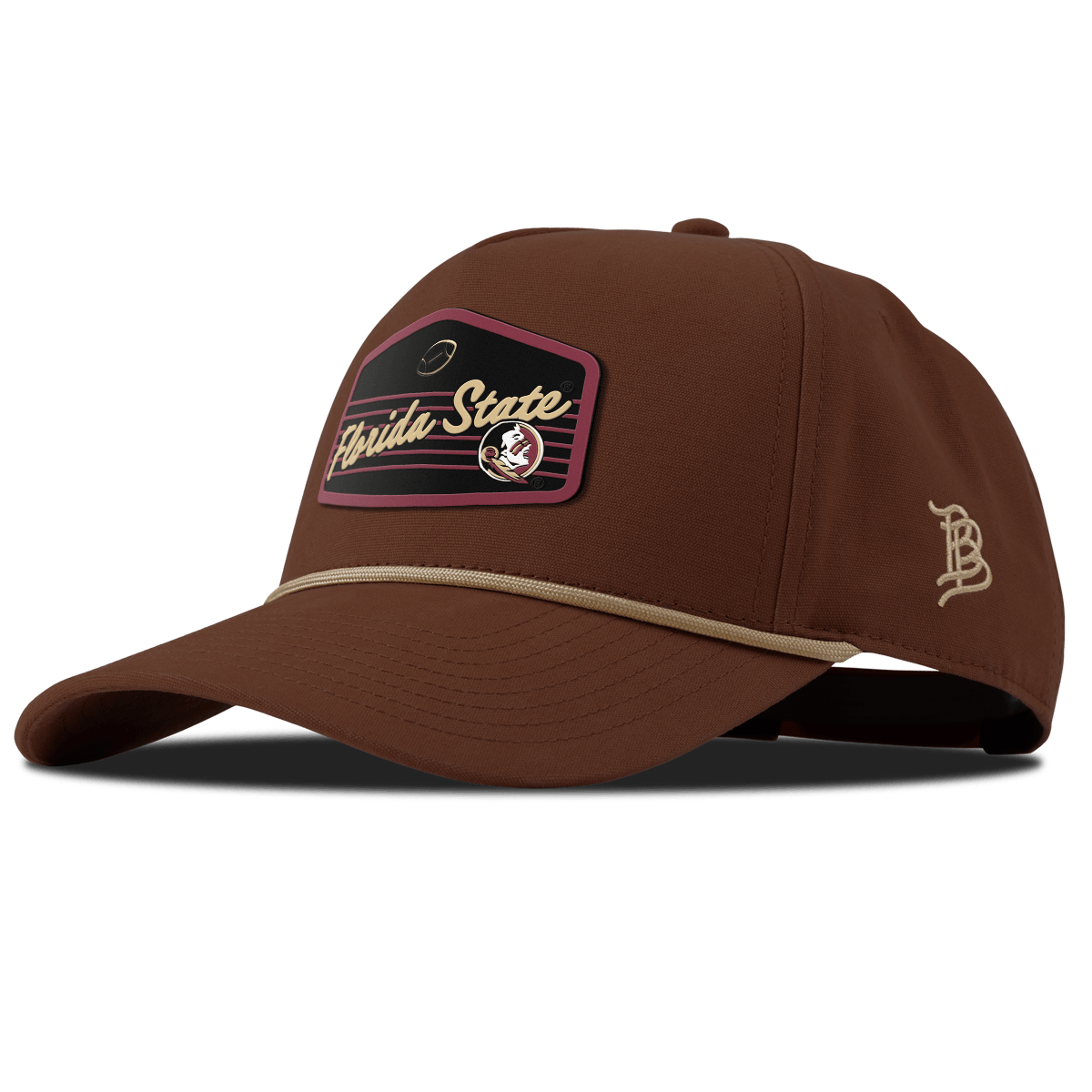Florida State University "Seminole Football" Curved Canvas 5 Panel Rope Vintage Rust