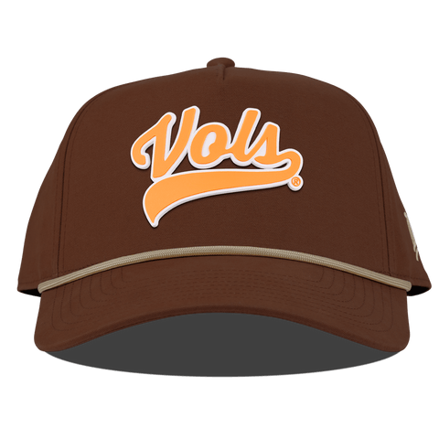 University of Tennessee "Tennessee Vols Script" Curved Canvas 5 Panel Rope Vintage Rust