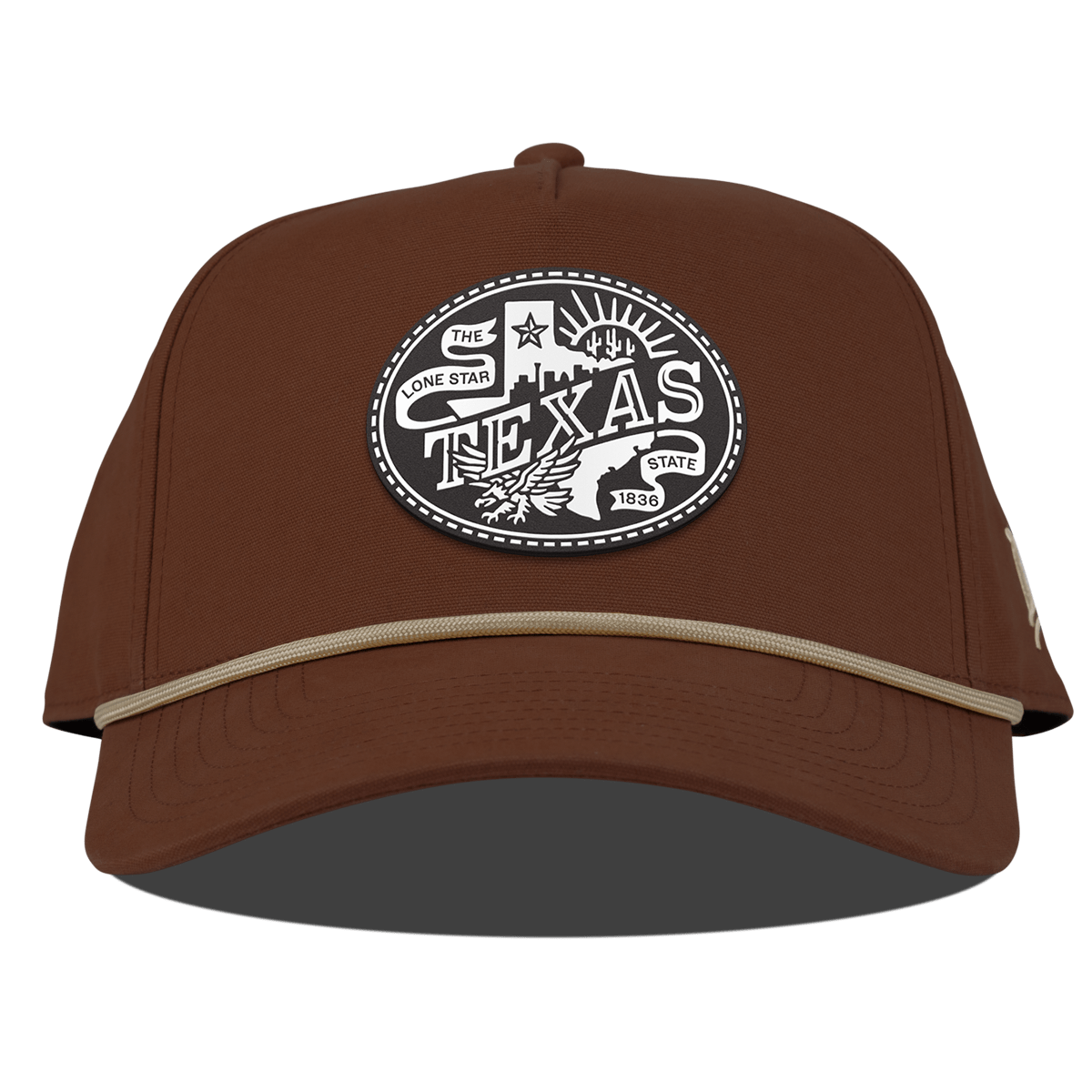 Texas Traveler Curved Canvas 5 Panel Rope Vintage Rust