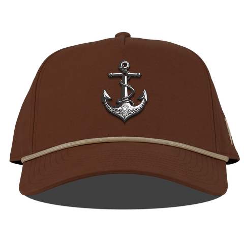 The Deeps Anchor Curved Canvas 5 Panel Rope Vintage Rust