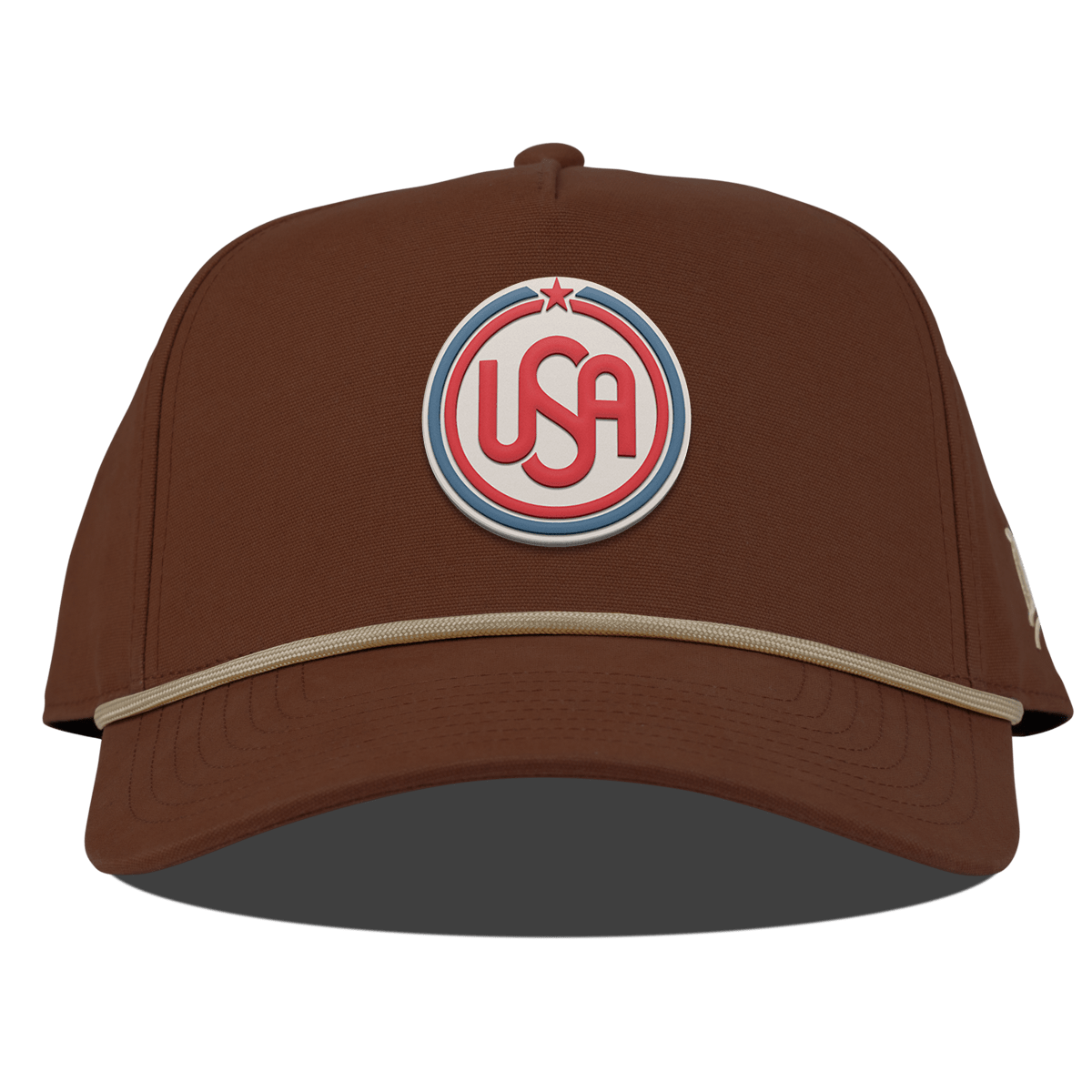 USA Icon Curved Canvas 5 Panel Rope Vintage Rust