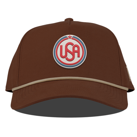 USA Icon Curved Canvas 5 Panel Rope Vintage Rust