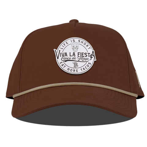 Branded Fiesta Curved Canvas 5 Panel Rope Vintage Rust