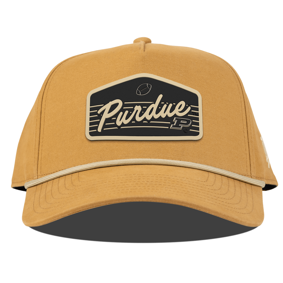 Purdue University "Boilermakers Football" Curved Canvas 5 Panel Rope Wheat