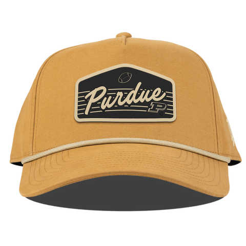 Purdue University "Boilermakers Football" Curved Canvas 5 Panel Rope Wheat