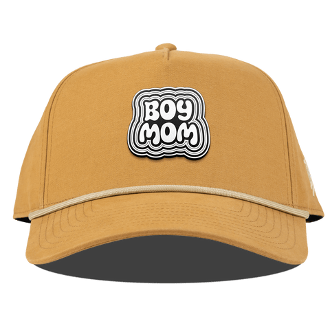 Boy Mom Curved Canvas 5 Panel Rope Wheat