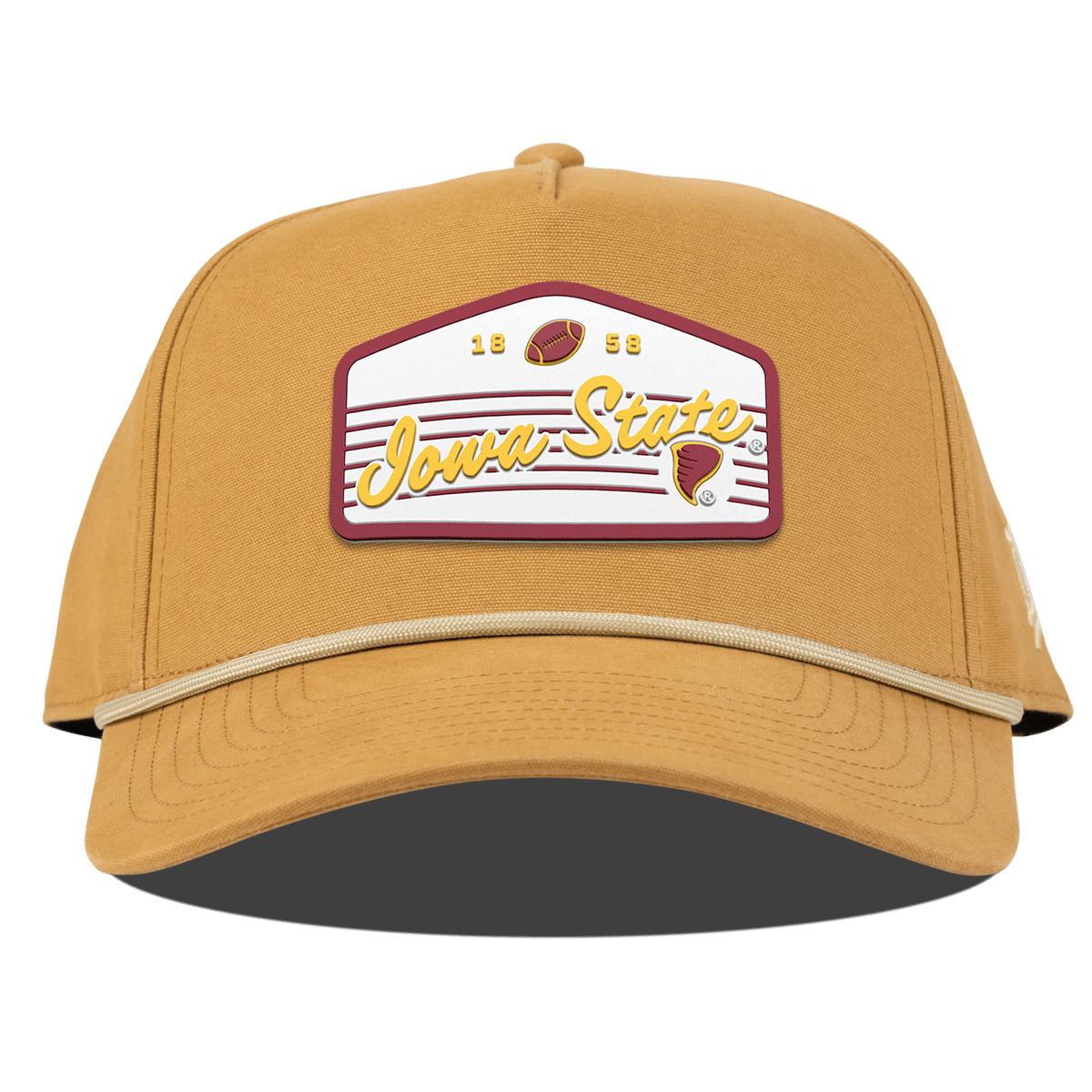 Iowa State University "Cyclones Football" Curved Canvas 5 Panel Rope Wheat
