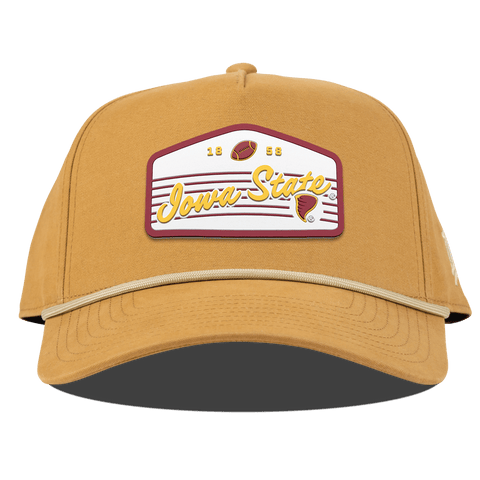Iowa State University "Cyclones Football" Curved Canvas 5 Panel Rope Wheat