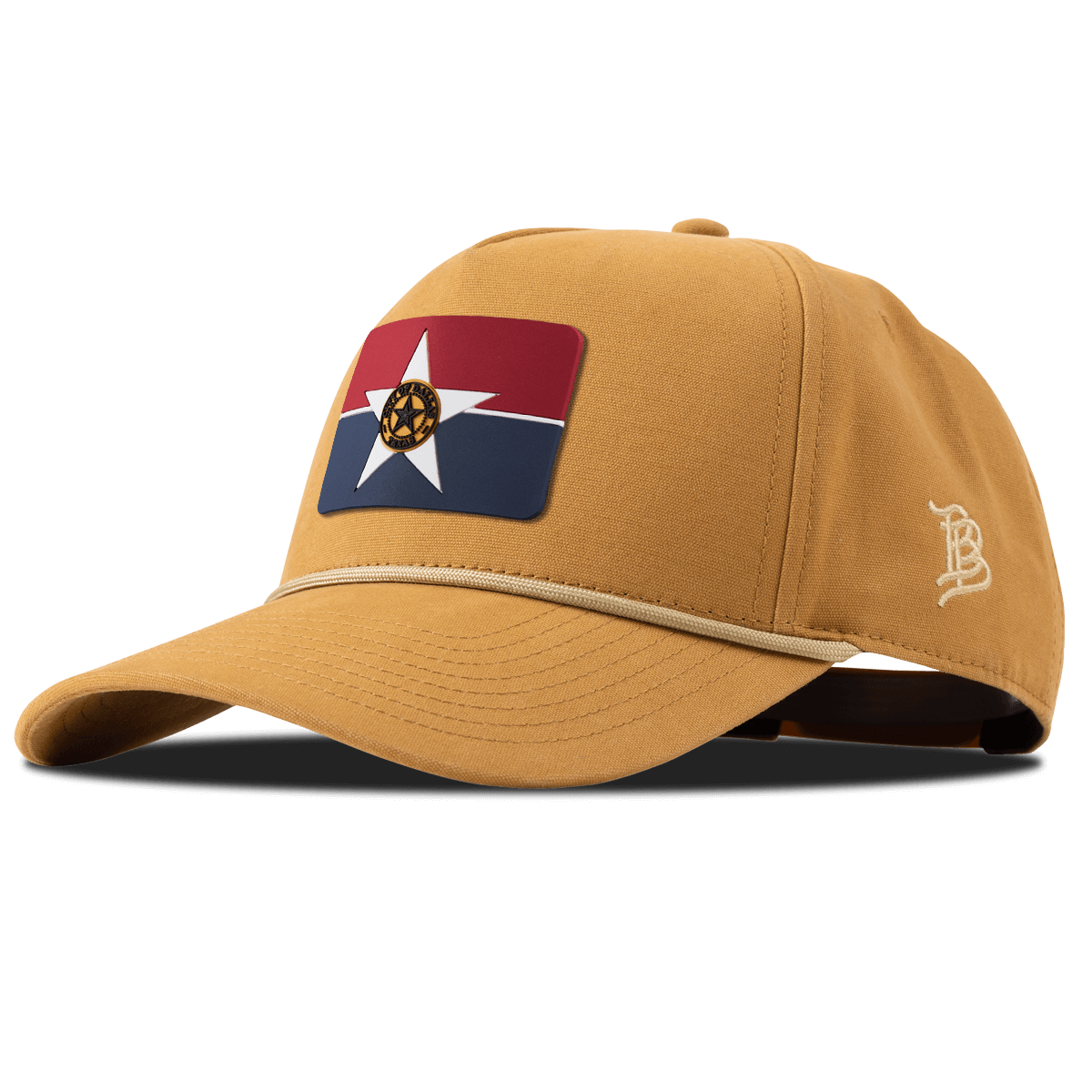 Dallas Flag Canvas 5 Panel Rope Wheat