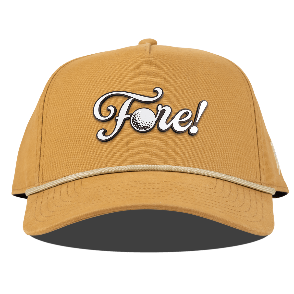 Fore! Script Curved Canvas 5 Panel Rope Wheat