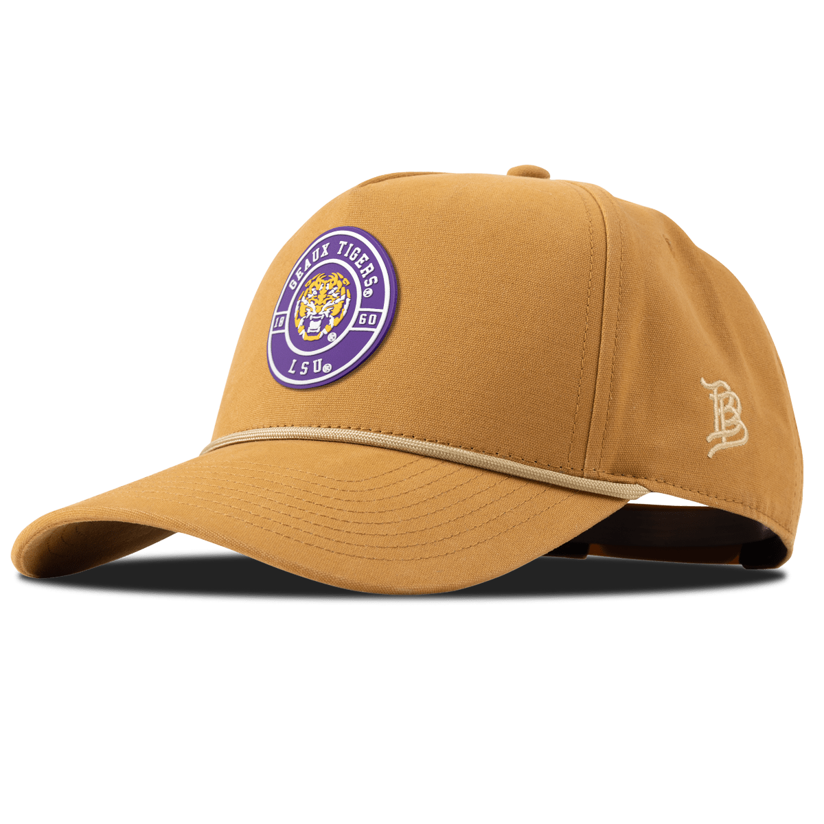 Louisiana State University "Geaux LSU Tigers" Curved Canvas 5 Panel Rope Wheat
