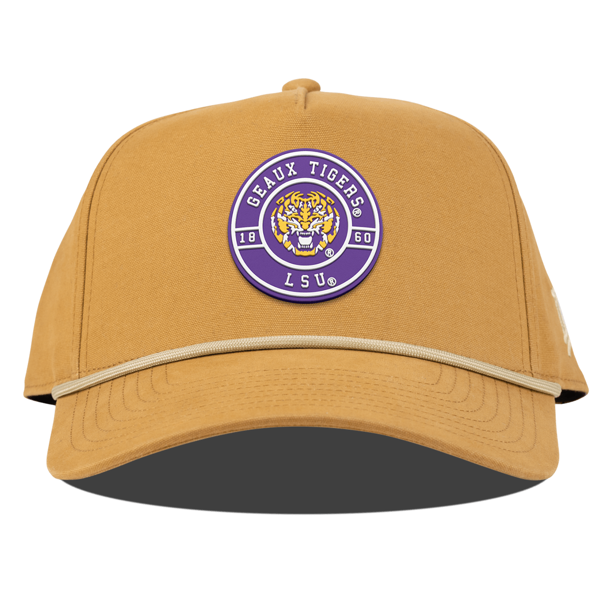 Louisiana State University "Geaux LSU Tigers" Curved Canvas 5 Panel Rope Wheat