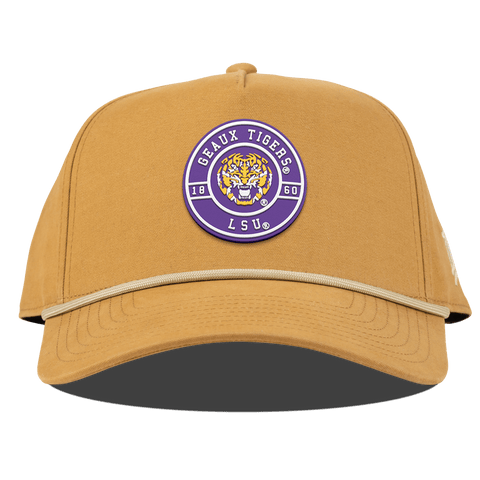 Louisiana State University "Geaux LSU Tigers" Curved Canvas 5 Panel Rope Wheat