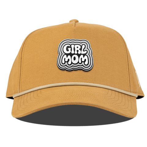 Girl Mom Curved Canvas 5 Panel Rope Wheat