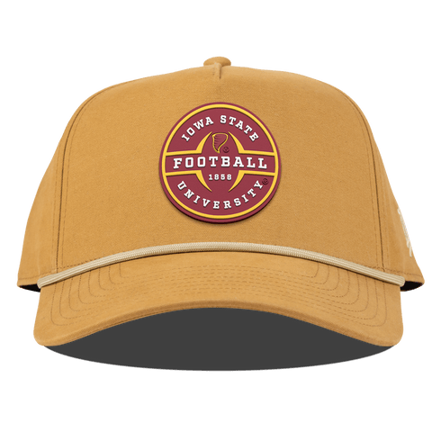 Iowa State University "Iowa State Football Legacy" Curved Canvas 5 Panel Rope Wheat
