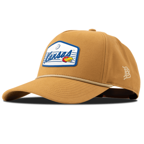 University of Kansas "Jayhawks Football" Curved Canvas 5 Panel Rope Wheat