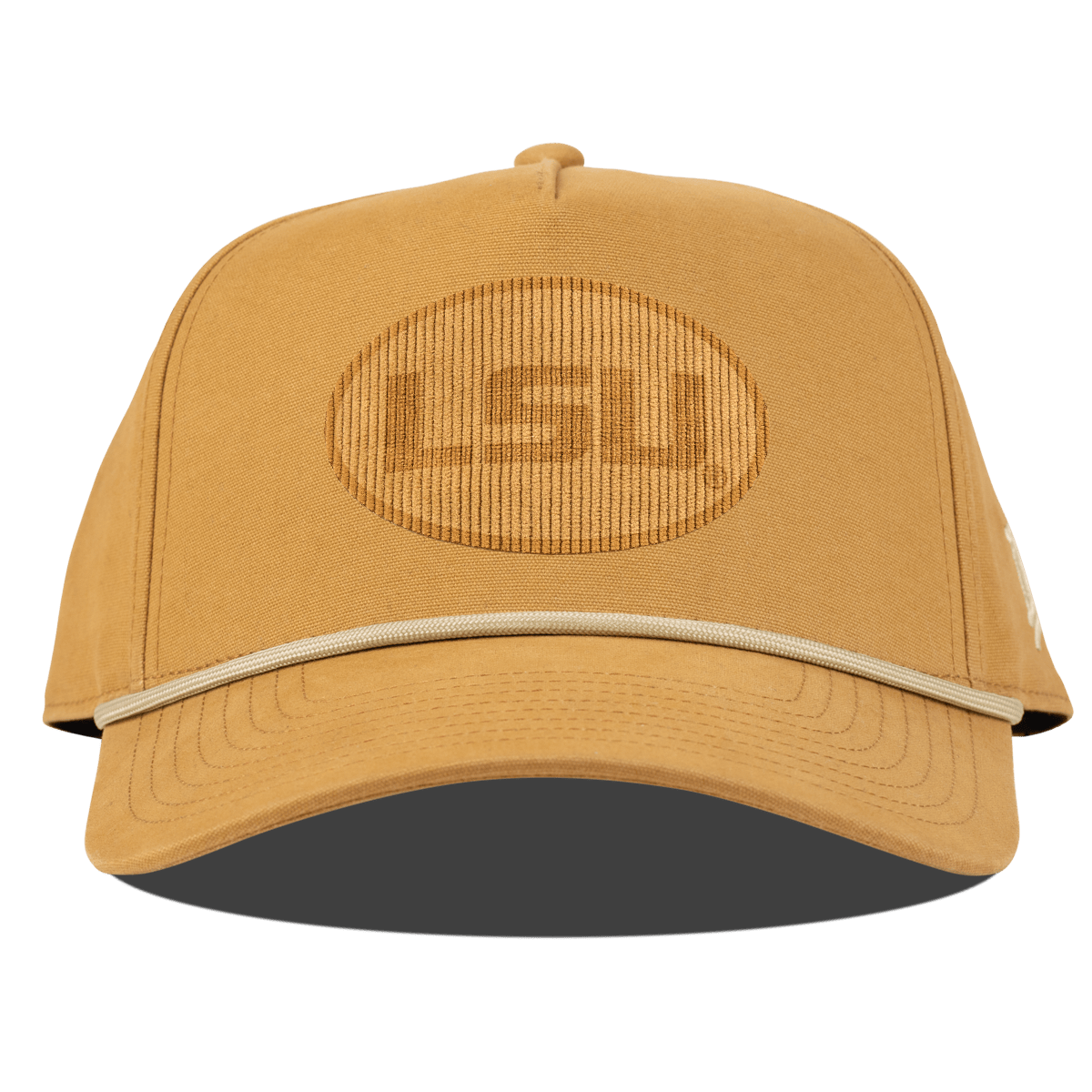 Louisiana State University "LSU Stamped" Curved Canvas 5 Panel Rope Wheat