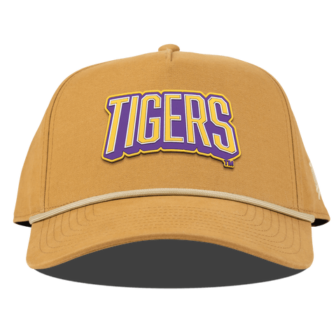 Louisiana State University "LSU Tigers Block" Curved Canvas 5 Panel Rope Wheat