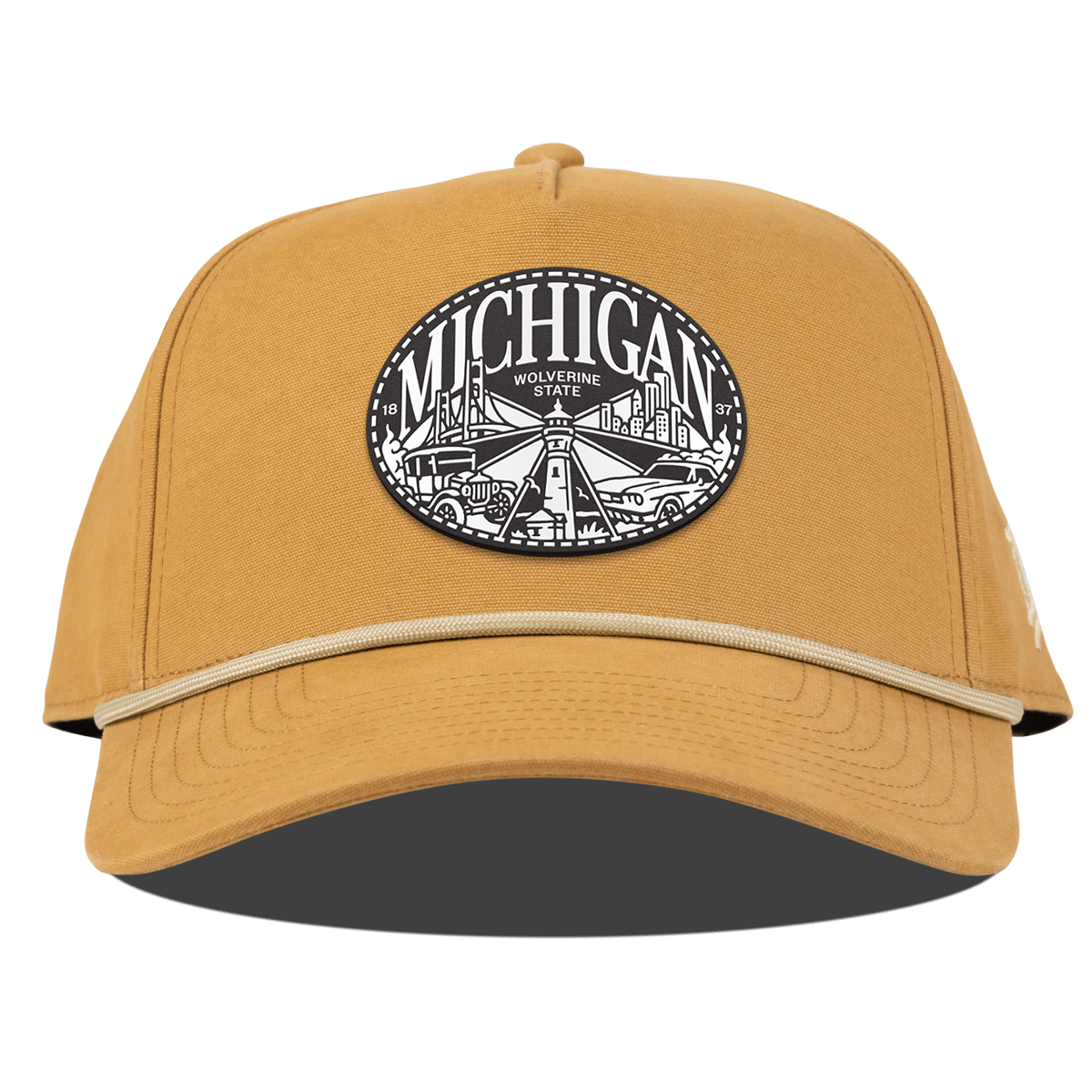 Michigan Traveler Curved Canvas 5 Panel Rope Wheat