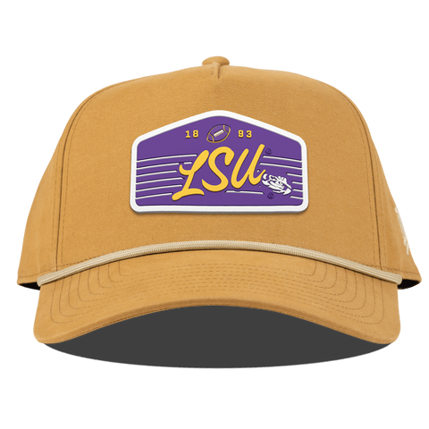 Louisiana State University "Tigers Football" Curved Canvas 5 Panel Rope Wheat