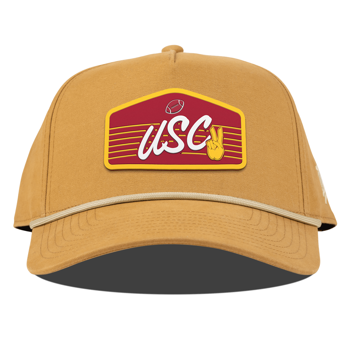 University of Southern California "Trojans Football" Curved Canvas 5 Panel Rope Wheat