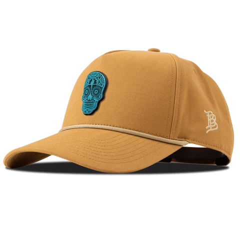 Turquoise Skull PVC Canvas 5 Panel Rope Wheat
