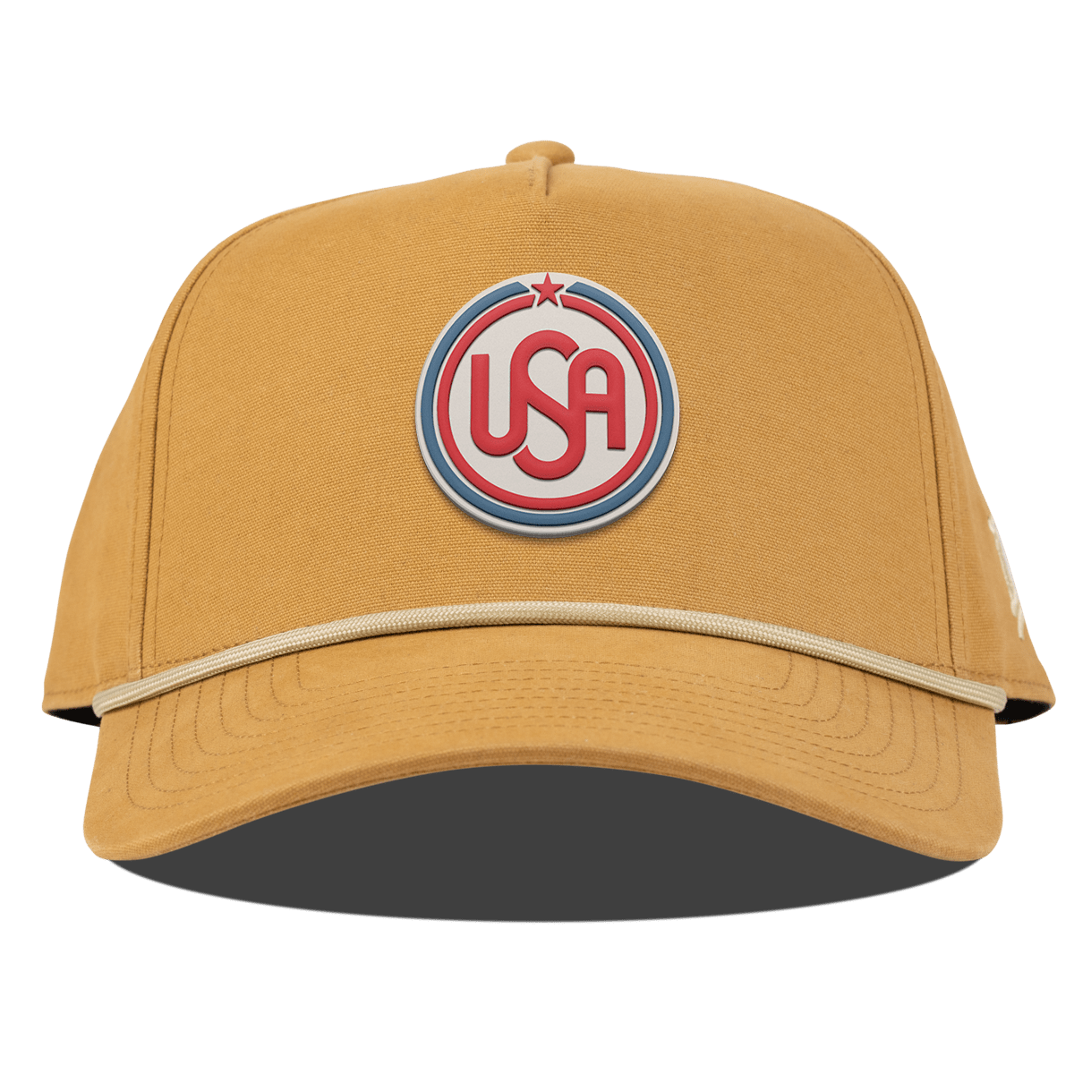 USA Icon Curved Canvas 5 Panel Rope Wheat