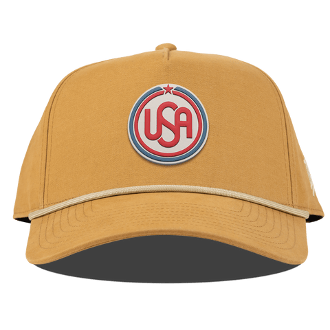 USA Icon Curved Canvas 5 Panel Rope Wheat
