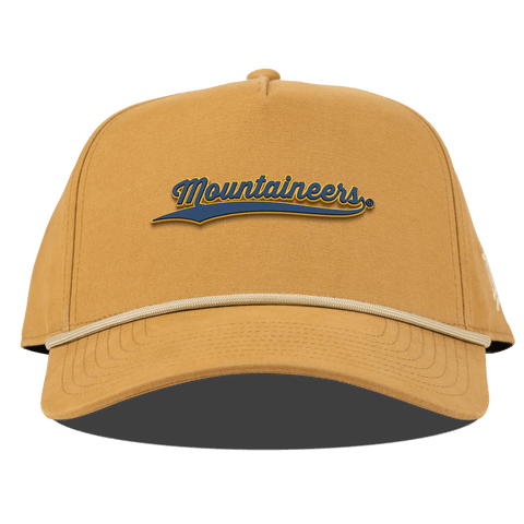 West Virginia University "West Virginia Mountaineers Script" Curved Canvas 5 Panel Rope Wheat