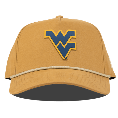 West Virginia University "West Virginia Team Logo" Curved Canvas 5 Panel Rope Wheat