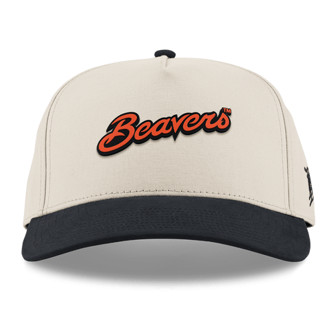 Oregon State University "Beavers Script" Curved 5 Panel Canvas Beige/Vintage Black