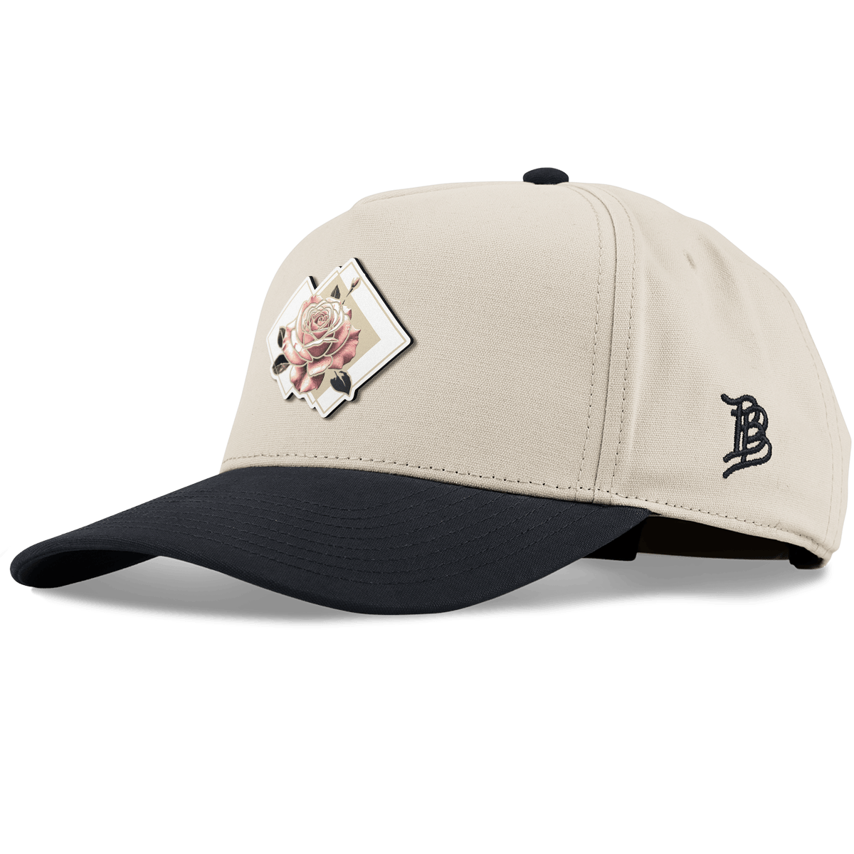 Blush Rose Curved 5 Panel Canvas Beige/Vintage Black