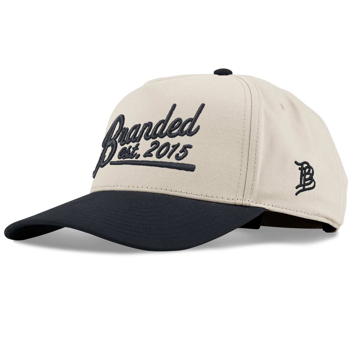 Est. 2015 Puff Script Curved 5 Panel Canvas Beige/Vintage Black