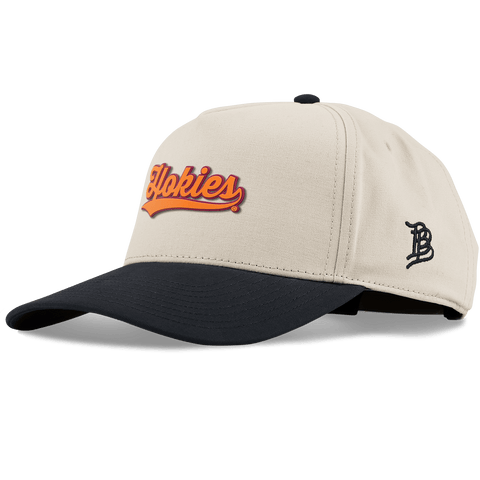 Virginia Tech University "Hokies Script" Curved 5 Panel Canvas Beige/Vintage Black