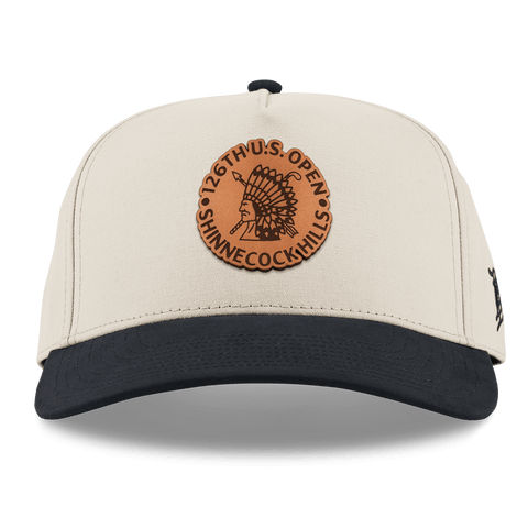 2026 U.S. Open Emblem Curved 5 Panel Canvas Beige/Vintage Black