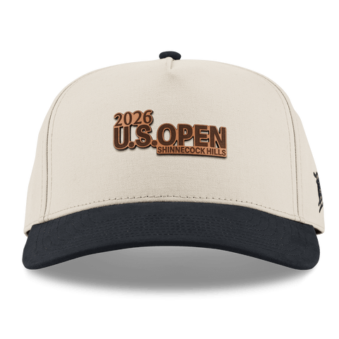 2026 U.S. Open Stacked Curved 5 Panel Canvas Beige/Vintage Black