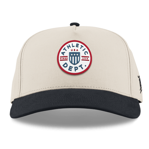 Liberty Letterman Curved 5 Panel Canvas Back Beige/Vintage Black