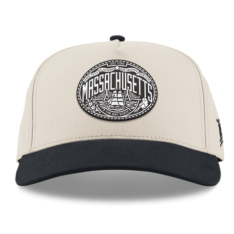 Massachusetts Traveler Curved 5 Panel Canvas Beige/Vintage Black