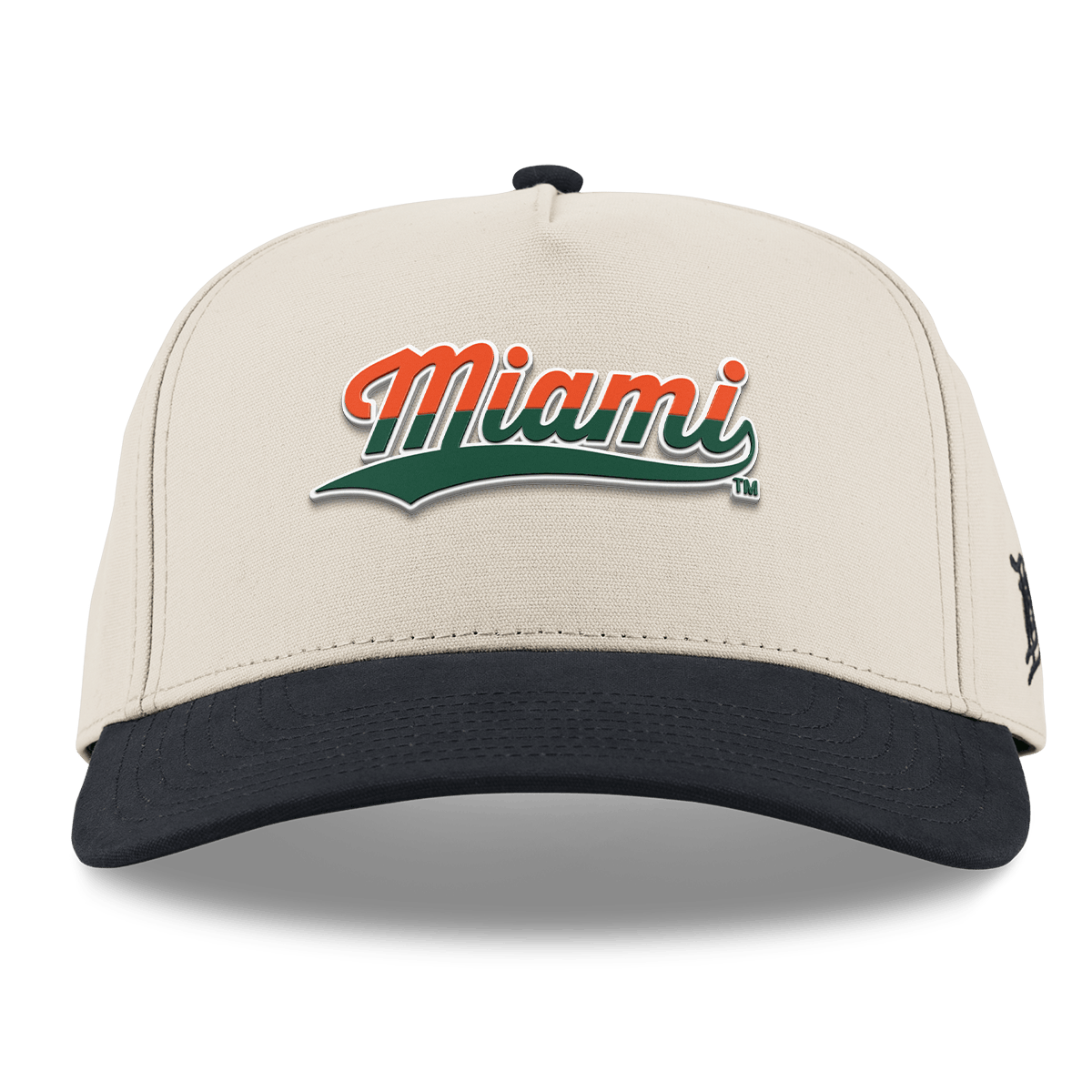 University of Miami "Miami Script" Curved 5 Panel Canvas Beige/Vintage Black