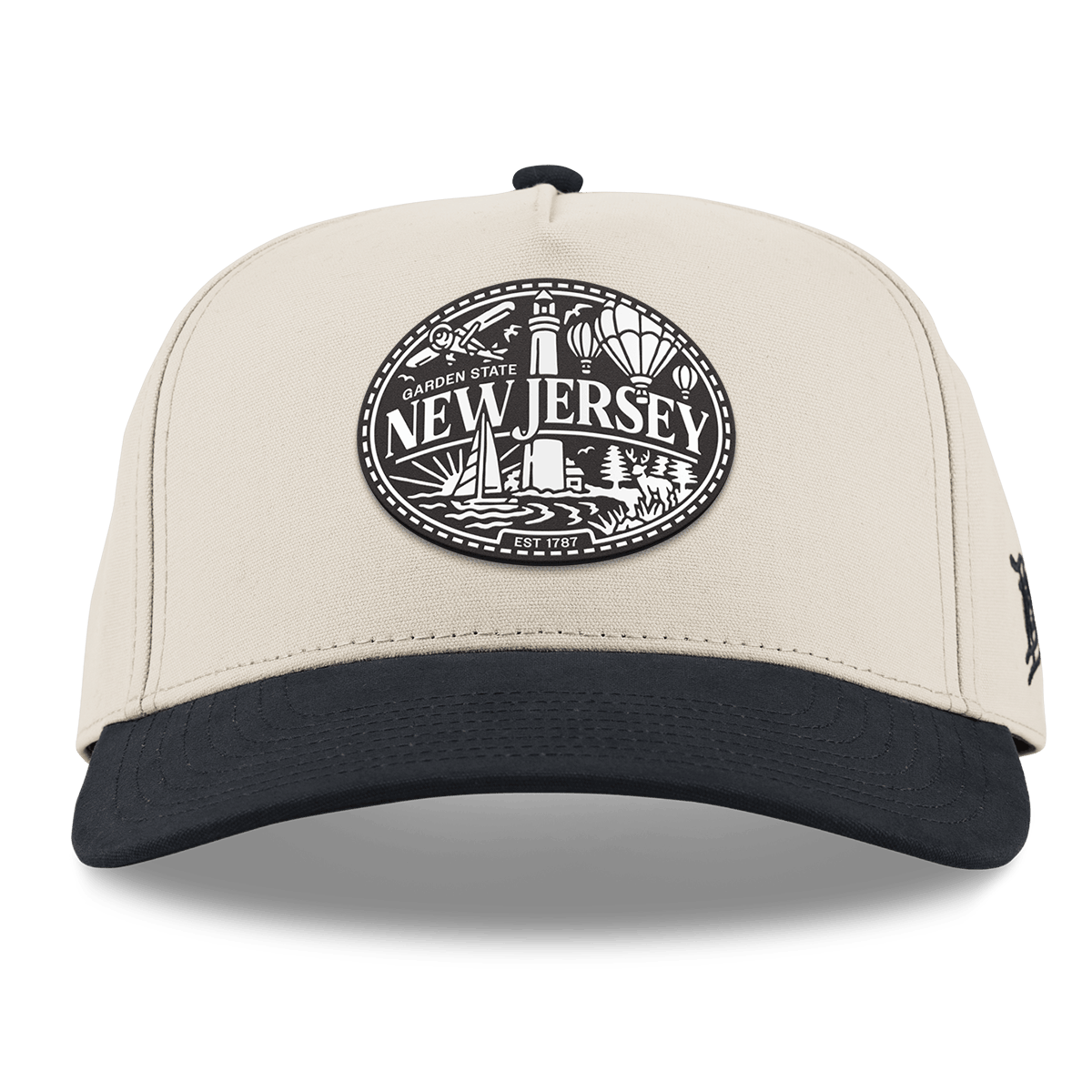 New Jersey Traveler Curved 5 Panel Canvas Beige/Vintage Black