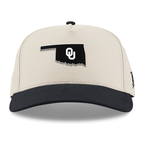 University of Oklahoma "Oklahoma Vintage Series" Curved 5 Panel Canvas Beige/Vintage Black