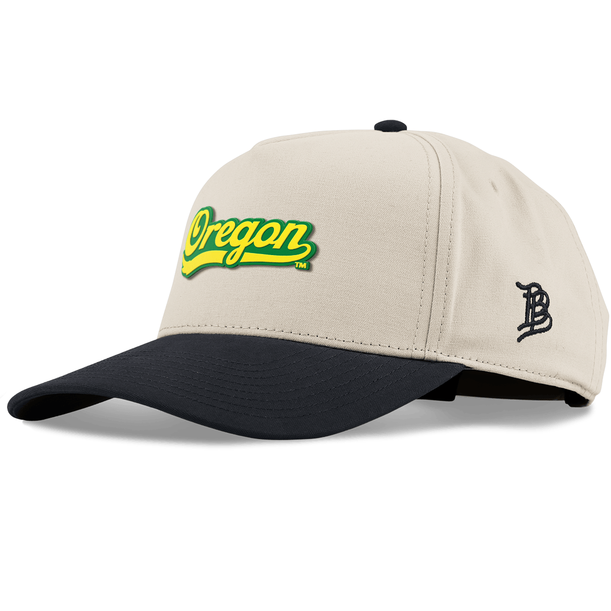 University of Oregon "Oregon Script" Curved 5 Panel Canvas Beige/Vintage Black