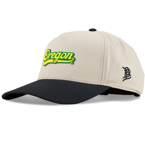 University of Oregon "Oregon Script" Curved 5 Panel Canvas Beige/Vintage Black